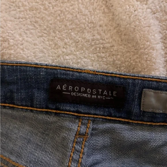 Aeropostale Blue Jean Shorts Distressed Cuffed - Picture 4 of 4